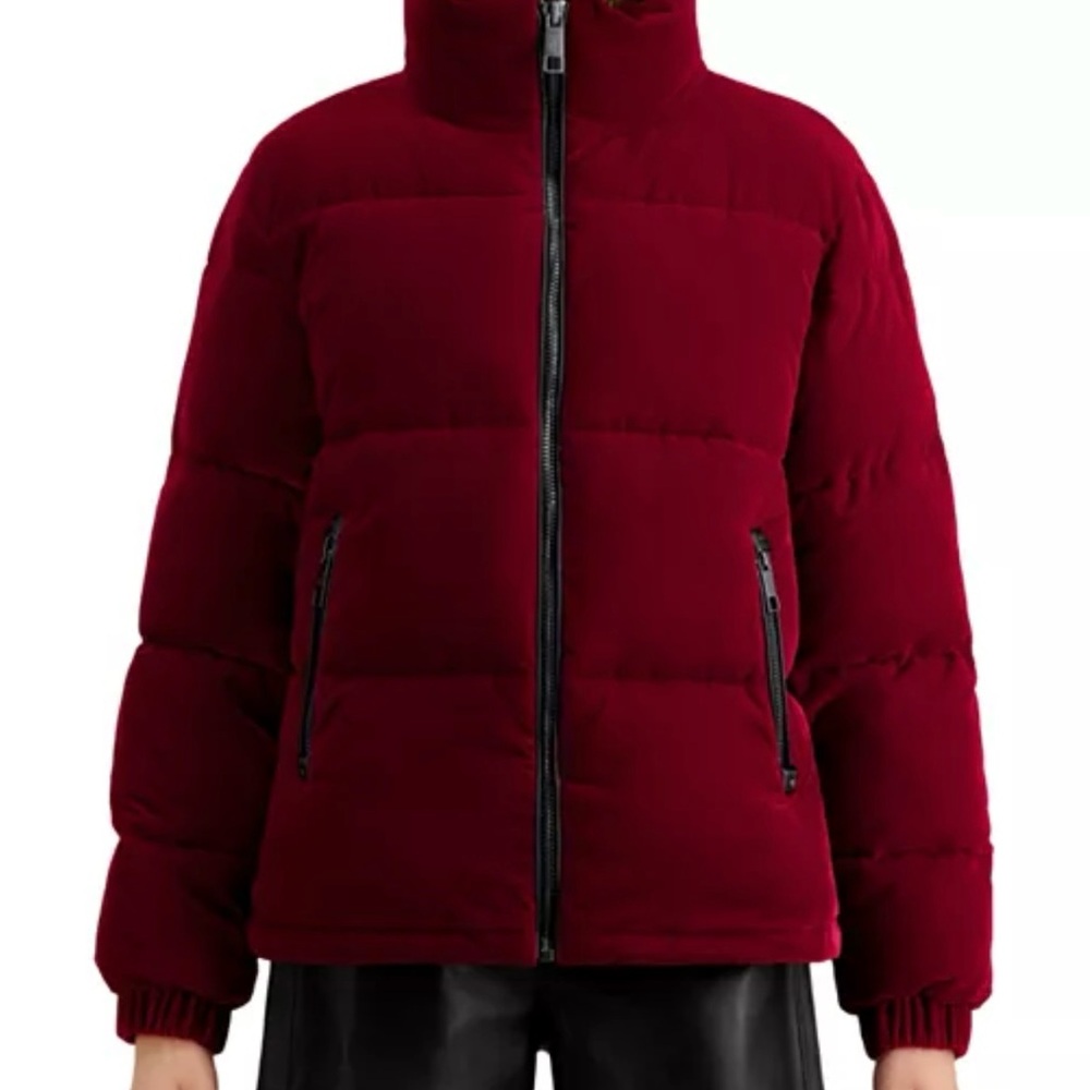 The Kooples Deep Red Puffer Jacket